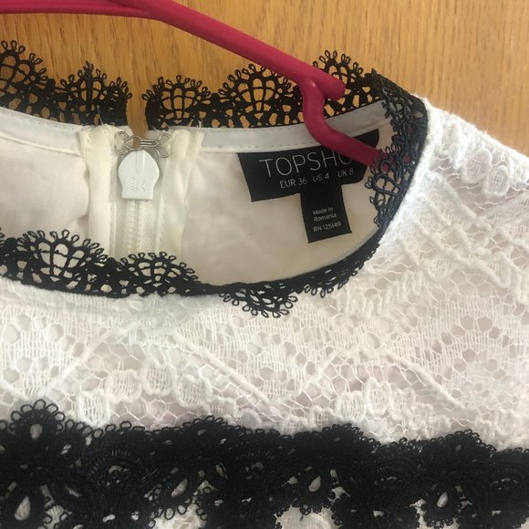 White and Black Lace Dress - Picture 4 of 4